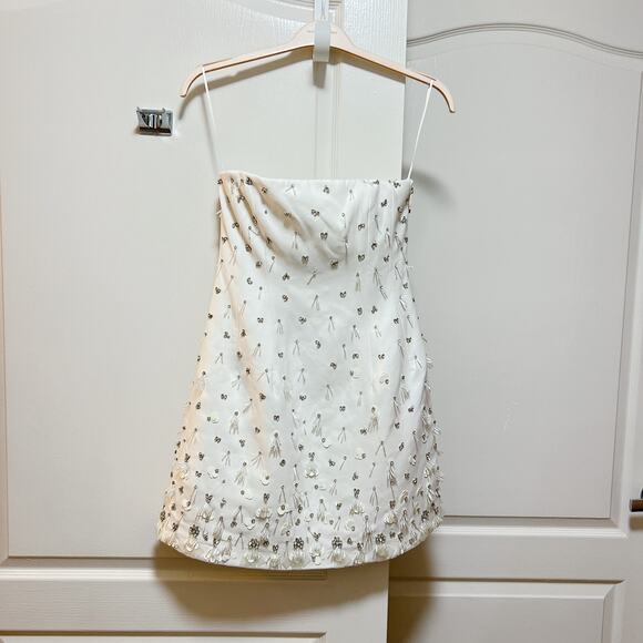 SIMKHAI Yasmin Strapless Embellished Bustier Mini Sz 4 - Picture 4 of 7